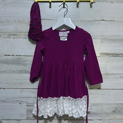 Girls Size 3t Serendipity Dress with Lace trim and Matching Headband - Very Good Used Condition