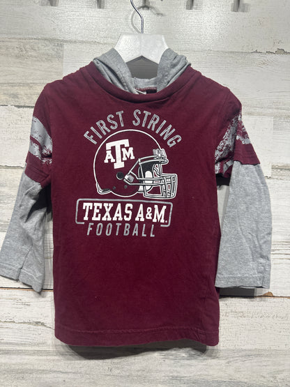 Boys Preowned Size 4t ProEdge Texas A&M Football Hooded Shirt - Very Good Used Condition