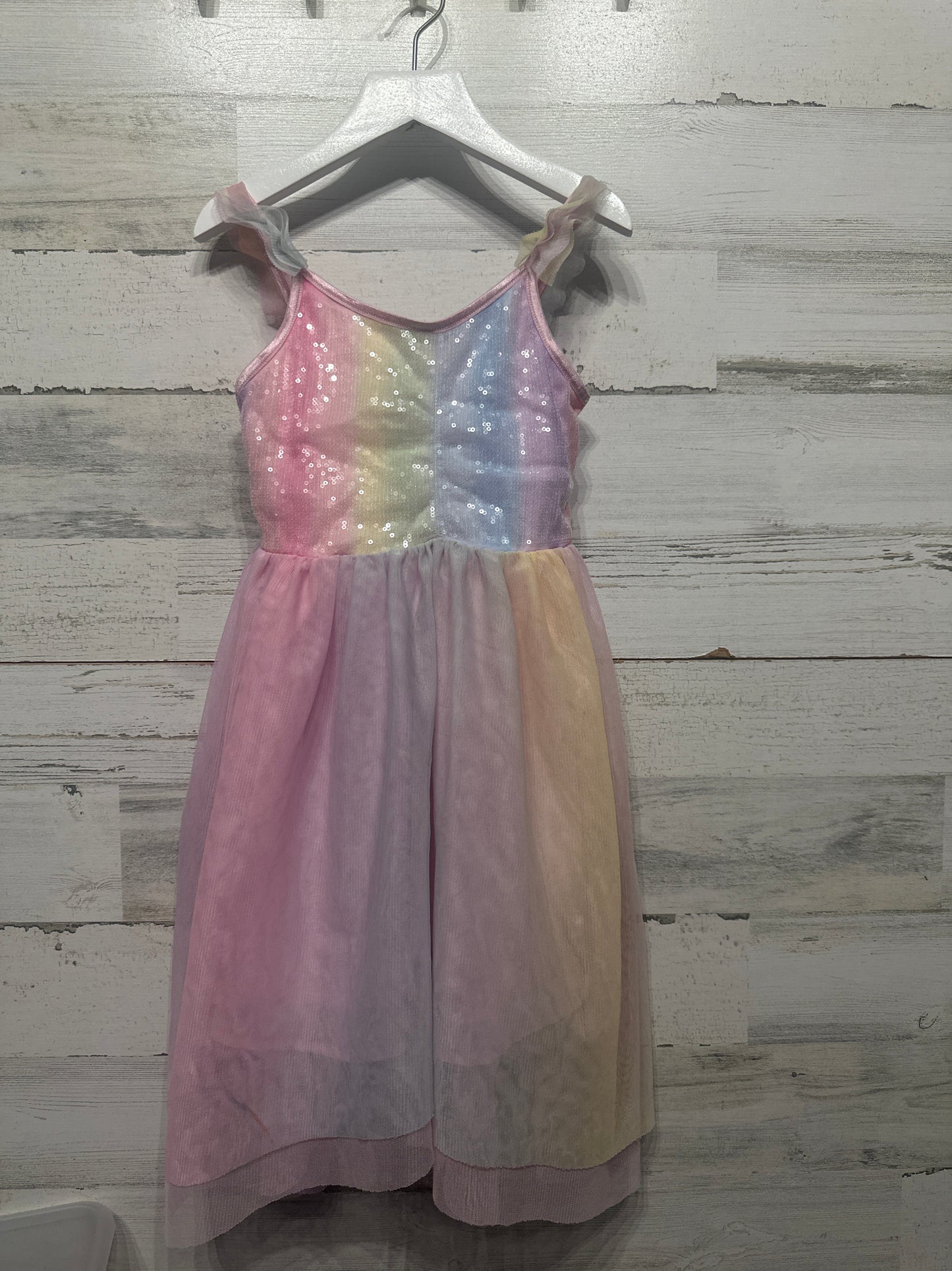 Girls Size 5t/6 H&M Sequined Pastel Rainbow Dress - Play Condition**