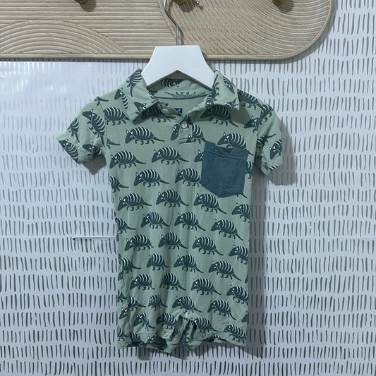 Boys Size 3-6m Kickee Pants bamboo armadillo romper - good used condition