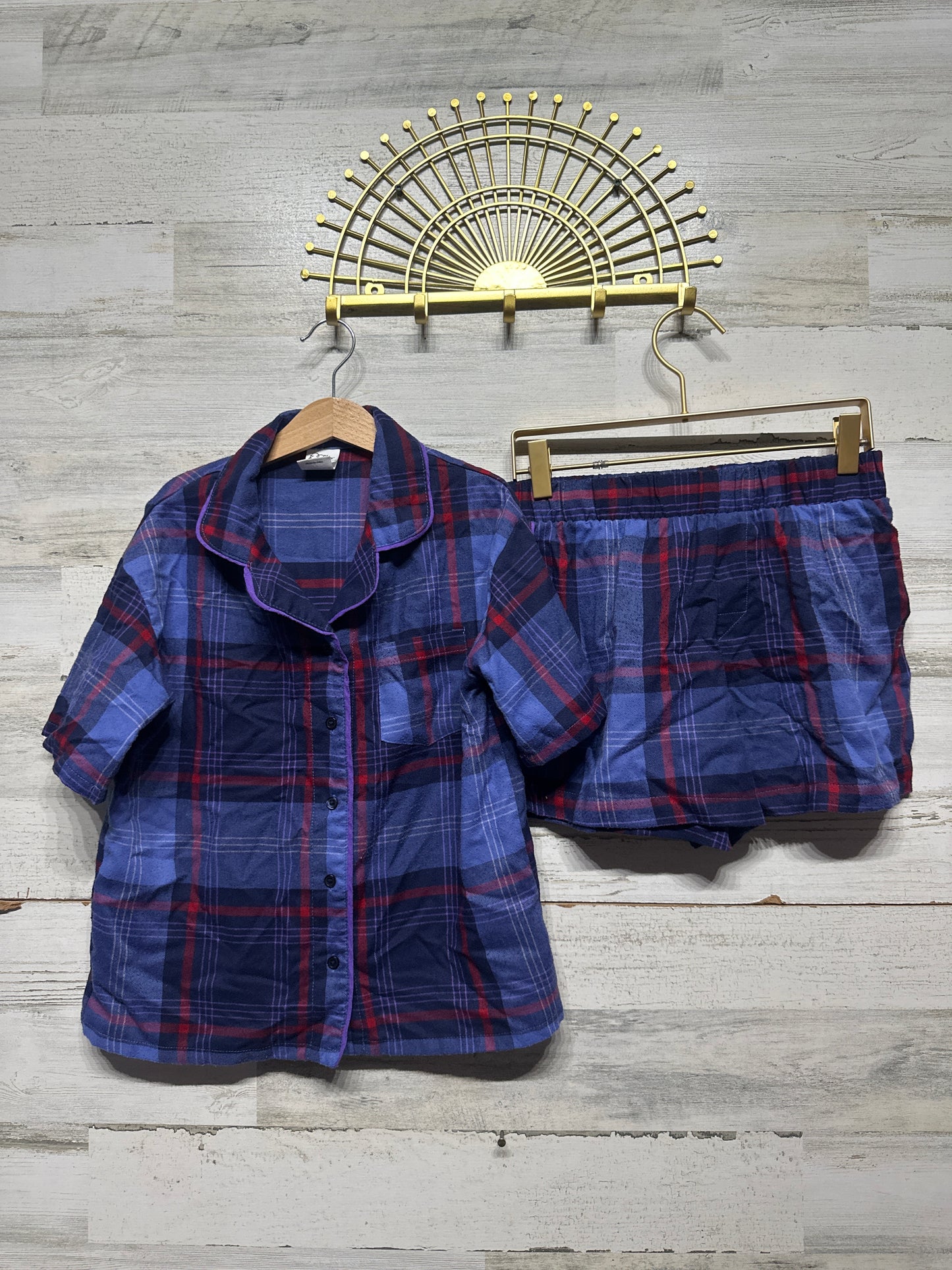 Size 10/12 Plaid Pajama Lot (2 sets) - Good Used Condition