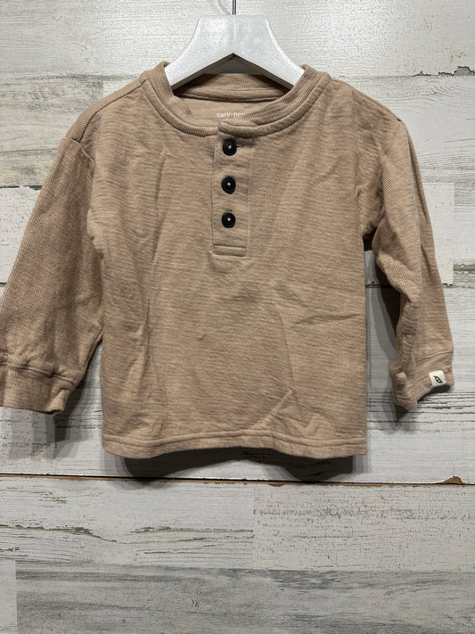 Boys Preowned Size 2t Easy Peasy Organic Cotton Long Sleeve Henley Shirt - Good Used Condition