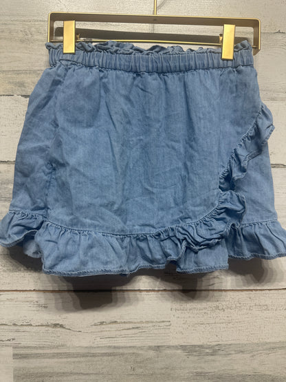 Girls Size Medium ( 8 ) Crewcuts Chambray Ruffle Skirt - Very Good Used Condition