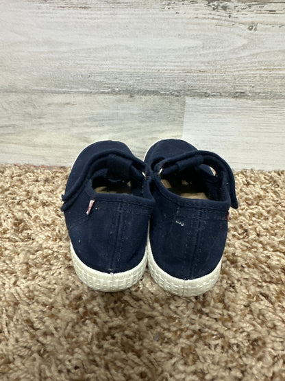 Girls Size 27 (9.5 Toddler) Cientas Navy T Strap Shoes - Play Condition*