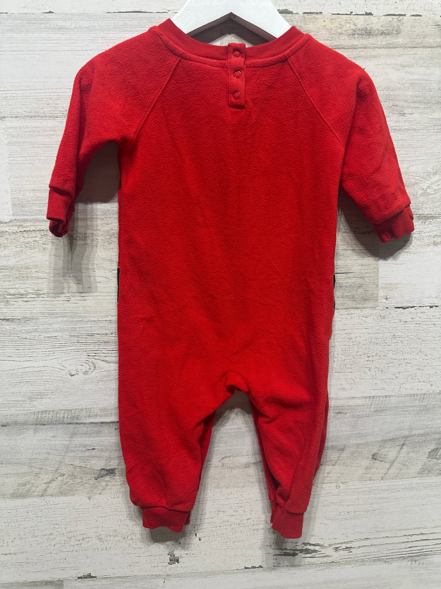 Boys Preowned Size 3-6m Wondershop Fleece Santa Romper - Good Used Condition