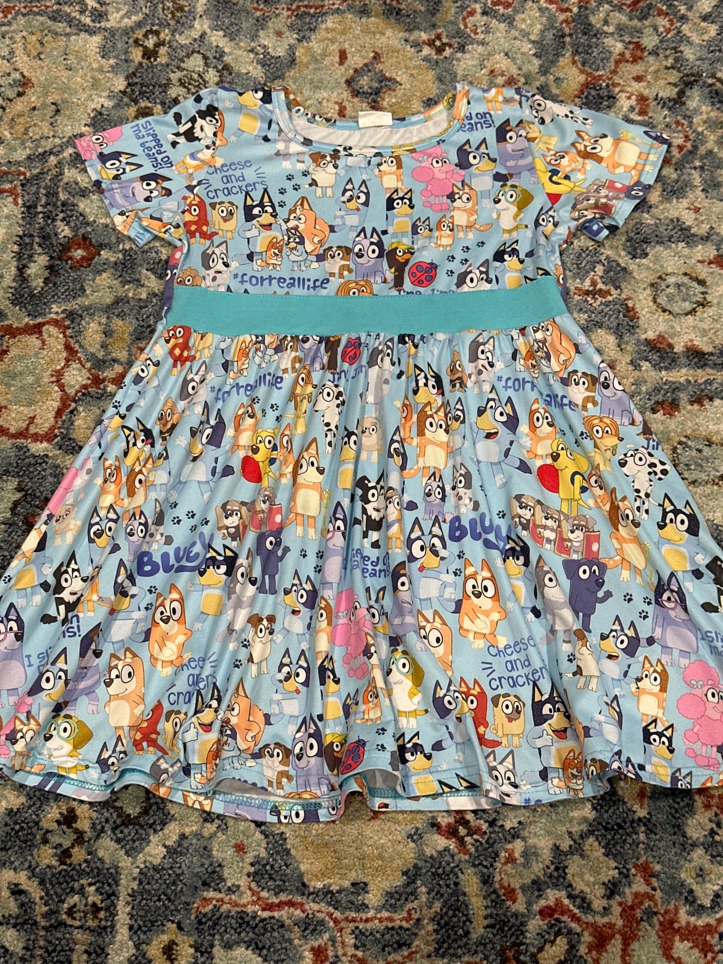 Bluey Dress Girls Size 5-6 VGUC