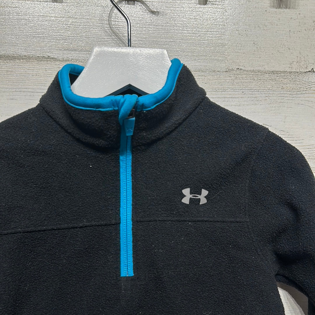 Boys Size 2t Under Armour Black Fleece Quarter Zip Pullover  - Good Used Condition