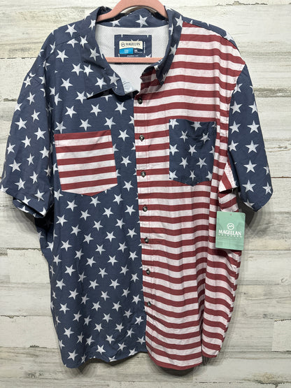 Magellan Fish Gear UPF 30 Americana Flag Shirt Men’s 3XL NWT