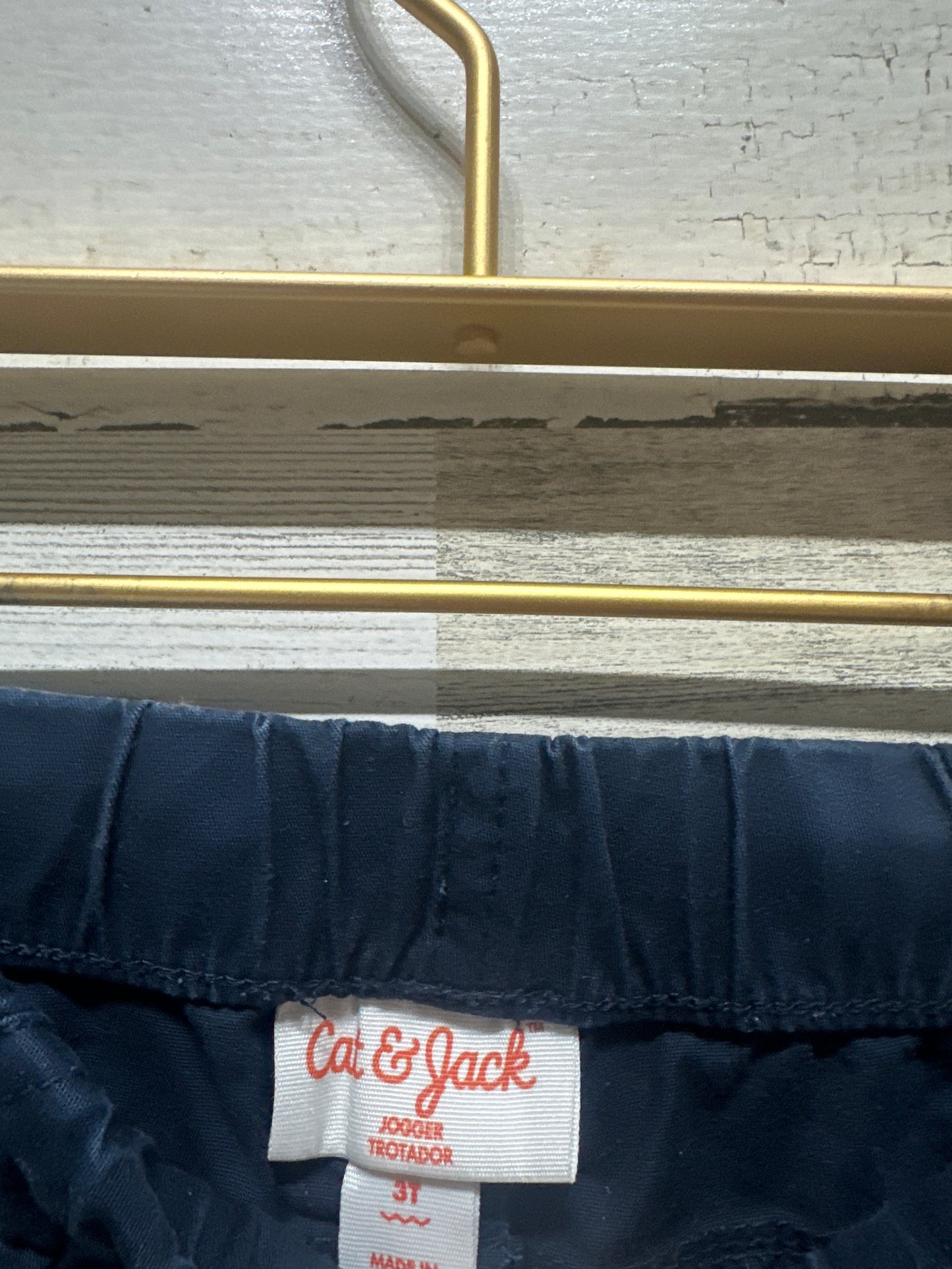 Boys Size 3t Cat and Jack Navy Jogger Pants - Good Used Condition