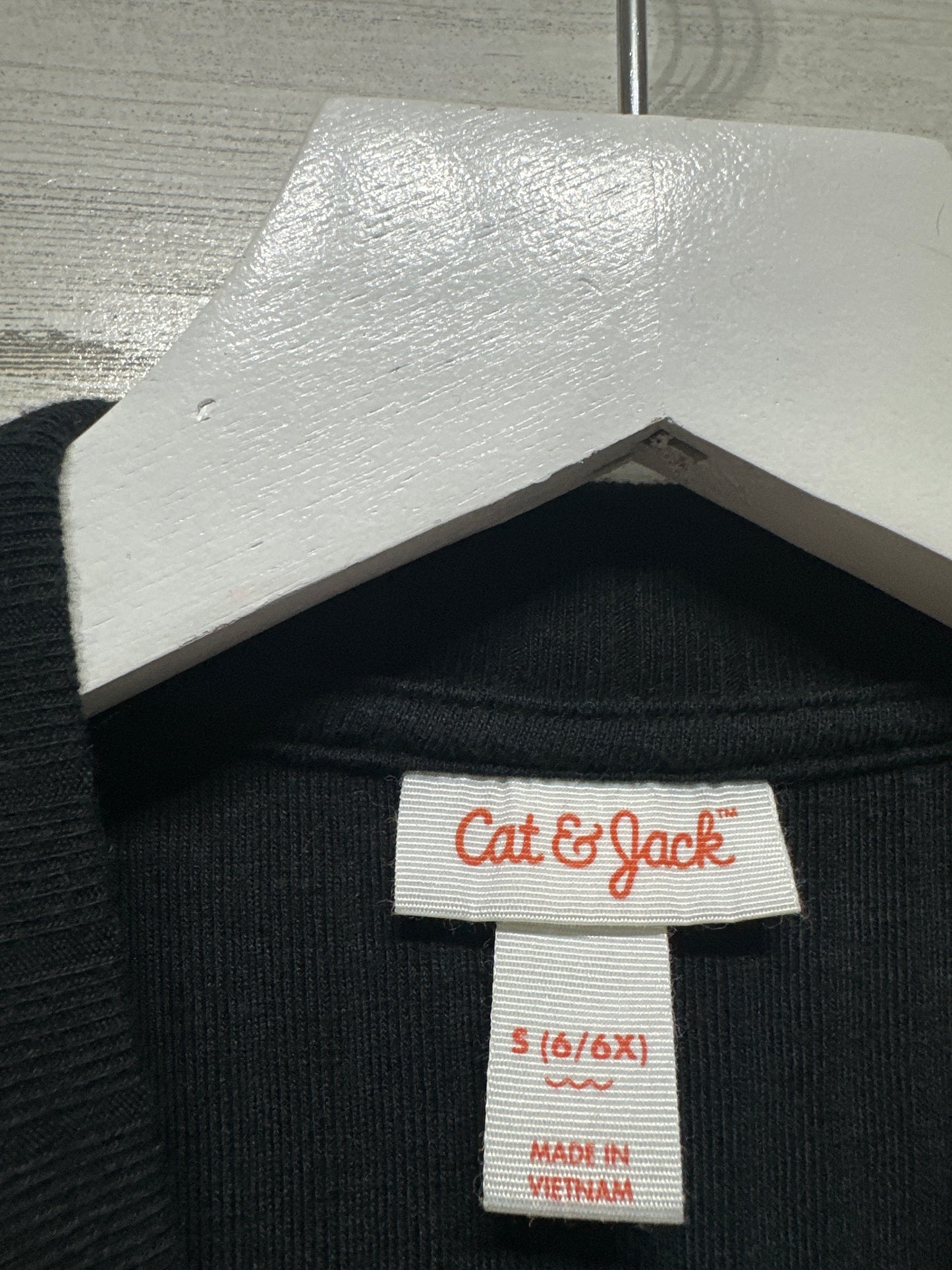 Girls Size 6/6x Small Cat and Jack Black Ribbed Shirt - Very Good Used Condition