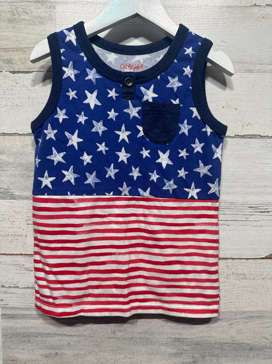 Boys Size 4t Cat and Jack Stars and Stripes Tank Top - Very Good Used Condition