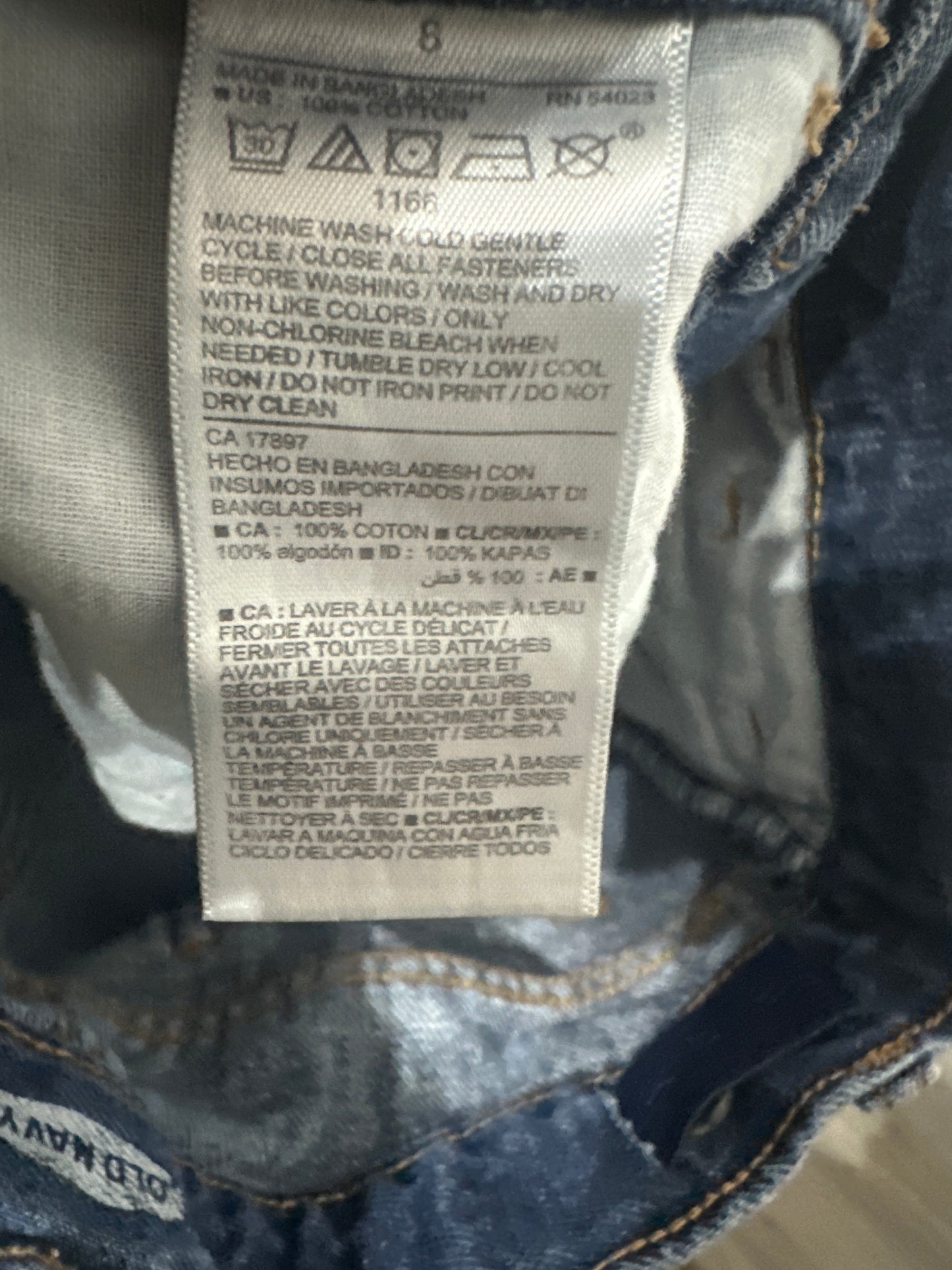 Girls Size 8 Old Navy Distressed Shorts With Adjustable Waist - Good Used Condition