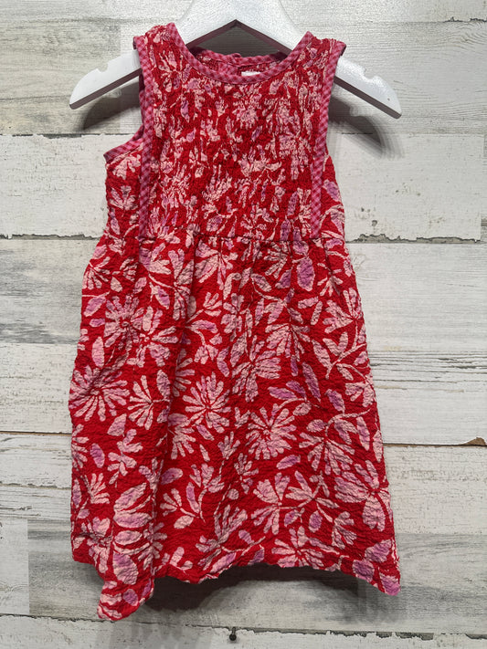 Girls Size 4 (104cm) Zara Red Floral Dress - Very Good Used Condition