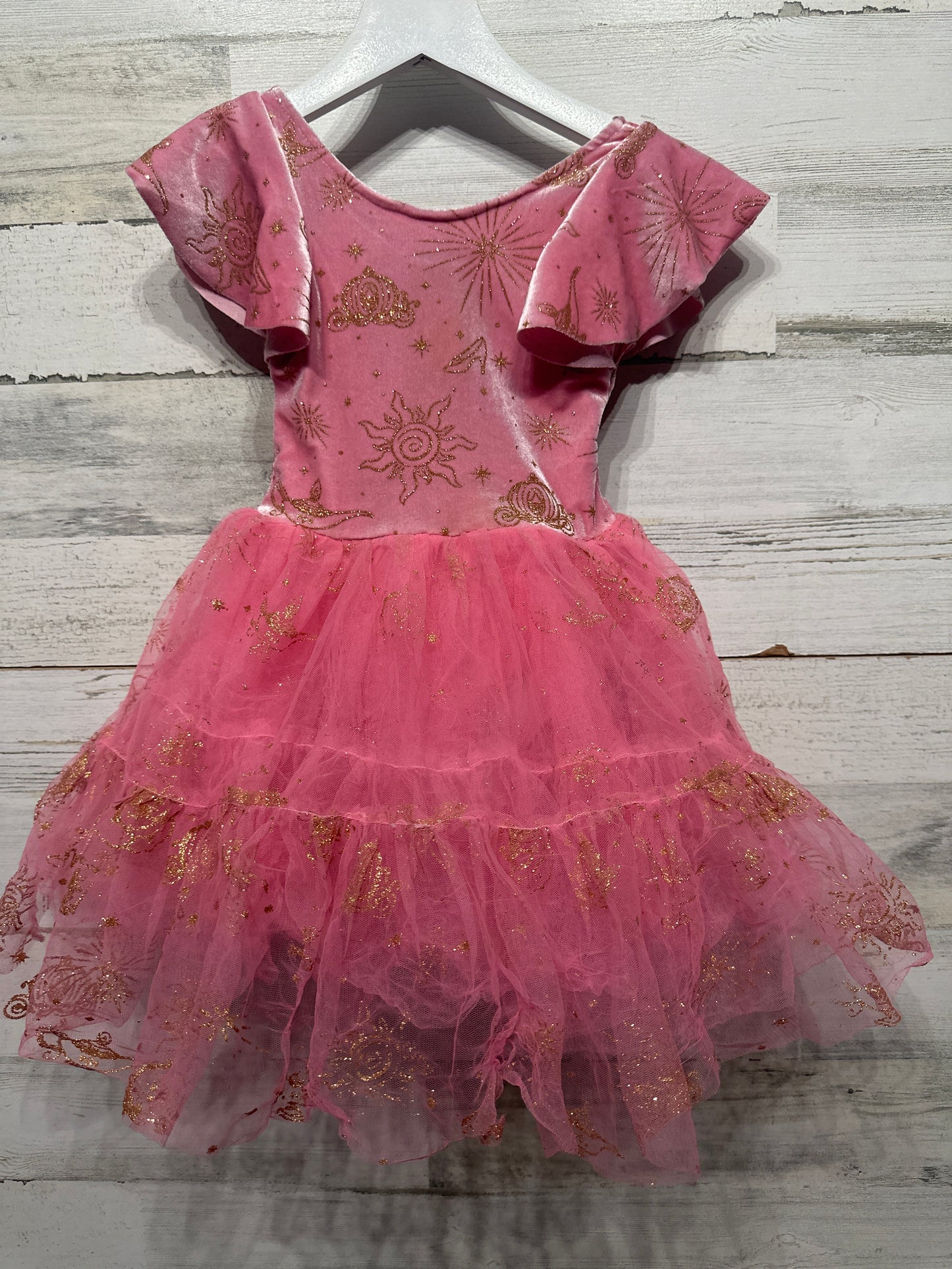 Girls Size 4 Disney Pink Tutu Leotard Dress - Good Used Condition