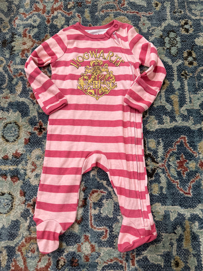 Harry Potter Hogwarts Girls 0-6m Footed Sleeper VGUC