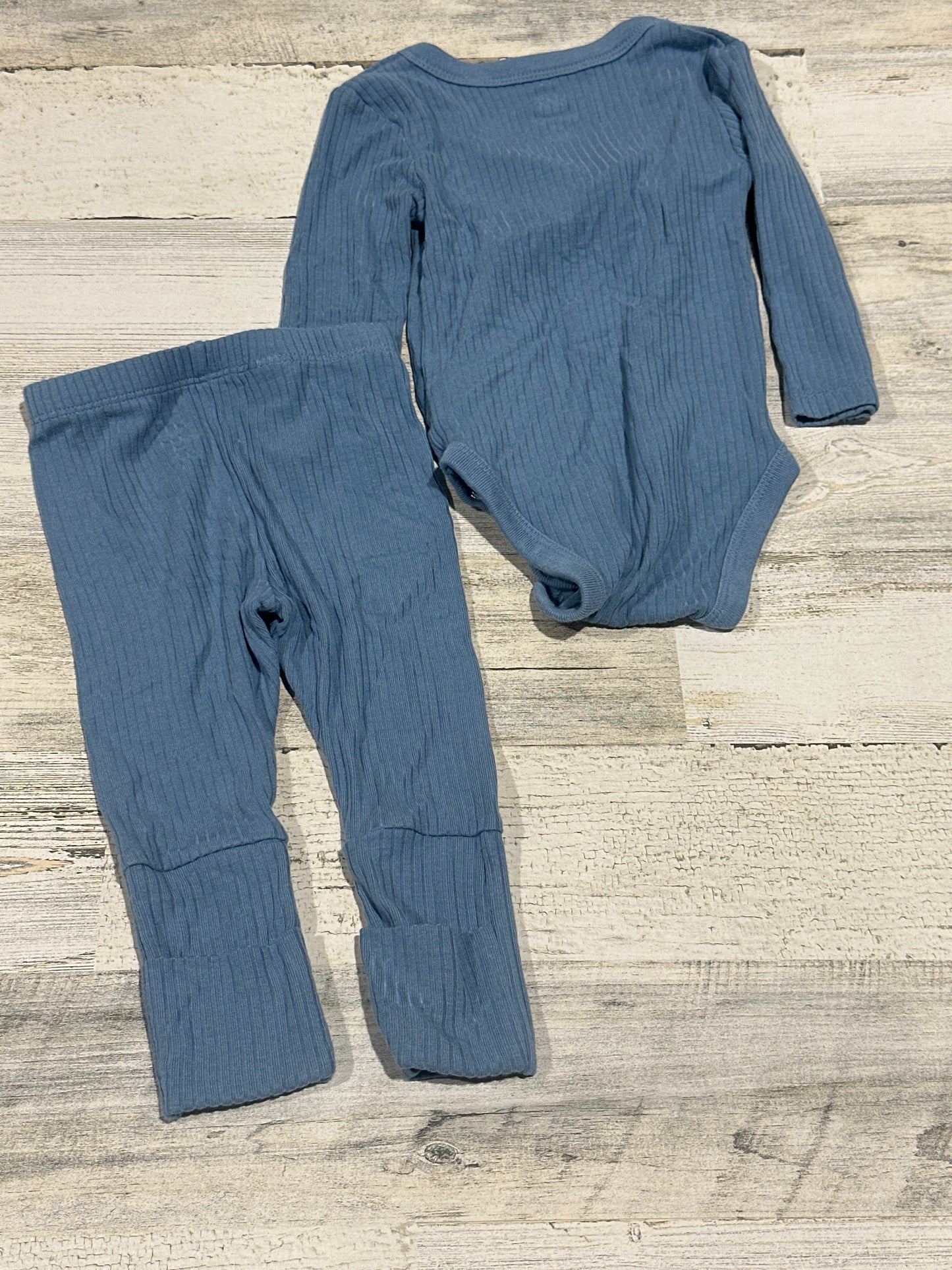 Modal Ribbed Two Piece Set - Cloud Island - Boys Size 3-6m - Very Good Used Condition