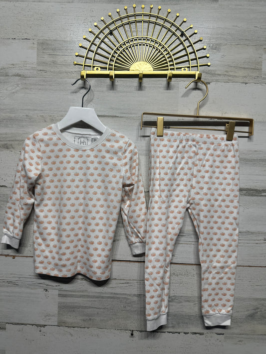 Lila and Hayes Pima Cotton Pumpkin Pajama Set  Toddler Size 4t VGUC