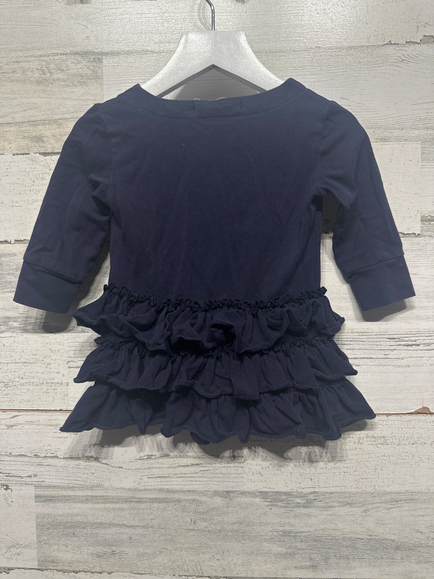 Girls Size 12m Adorable Essentials Navy Ruffle Cardigan - Good Used Condition