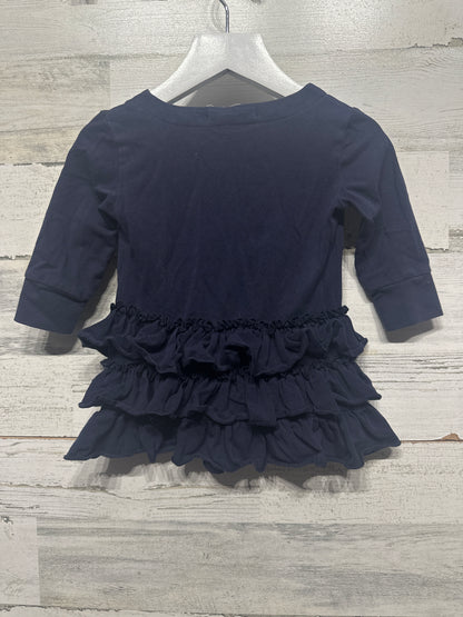 Girls Size 12m Adorable Essentials Navy Ruffle Cardigan - Good Used Condition