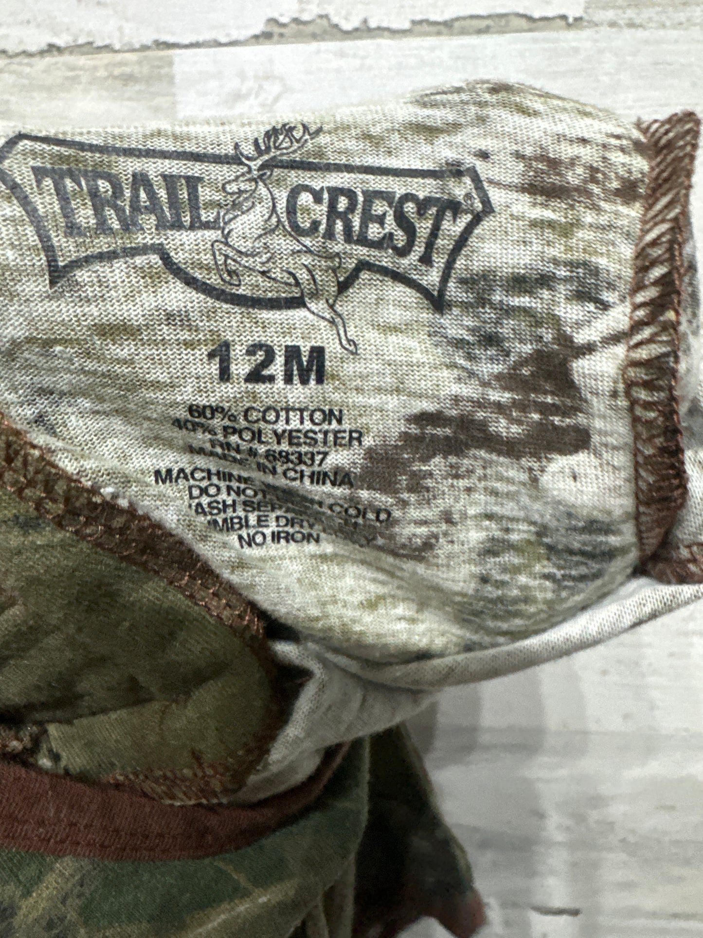12m Trail Crest Camo Bodysuit - Very Good Used Condition
