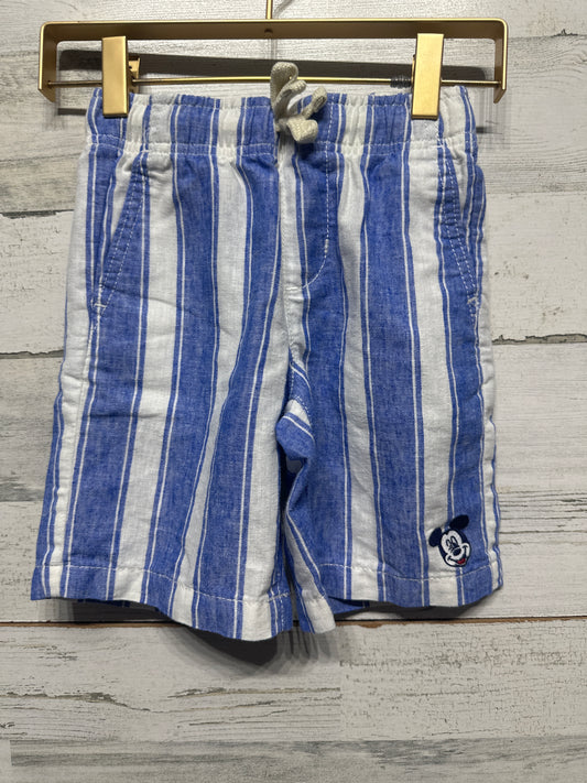Boys Size 5 (XS) Gap X Disney Linen Blend Striped Embroidered Mickey Shorts - Very Good Used Condition