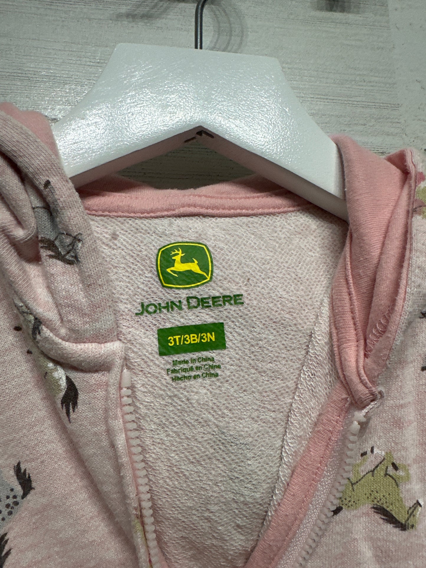Girls Size 3t John Deere Horse Jacket - Good Used Condition