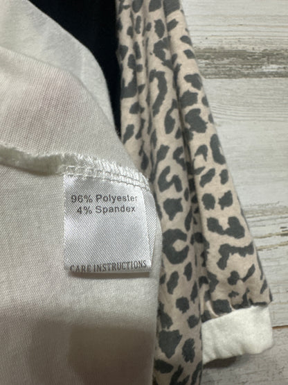 Women’s Large Grace & Emma Cream and Leopard Shirt - Very Good Used Condition