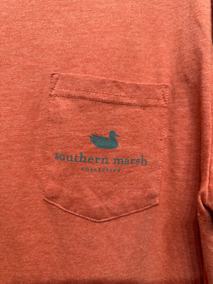 Women's Size Medium (Oversized) Southern Marsh Long Sleeve Holiday Shirt - Very Good Used Condition