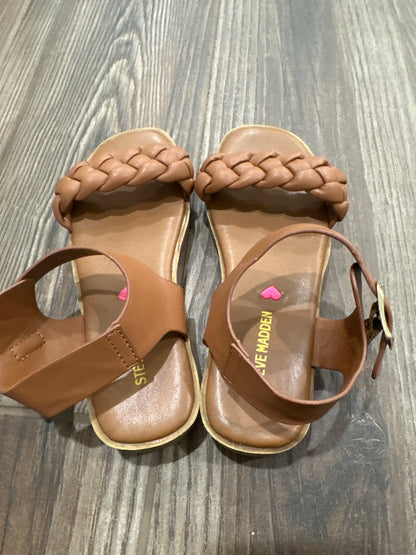 Girls Size 2 (Big Kid) Steve Madden Brown Sandals - Very Good Used Condition