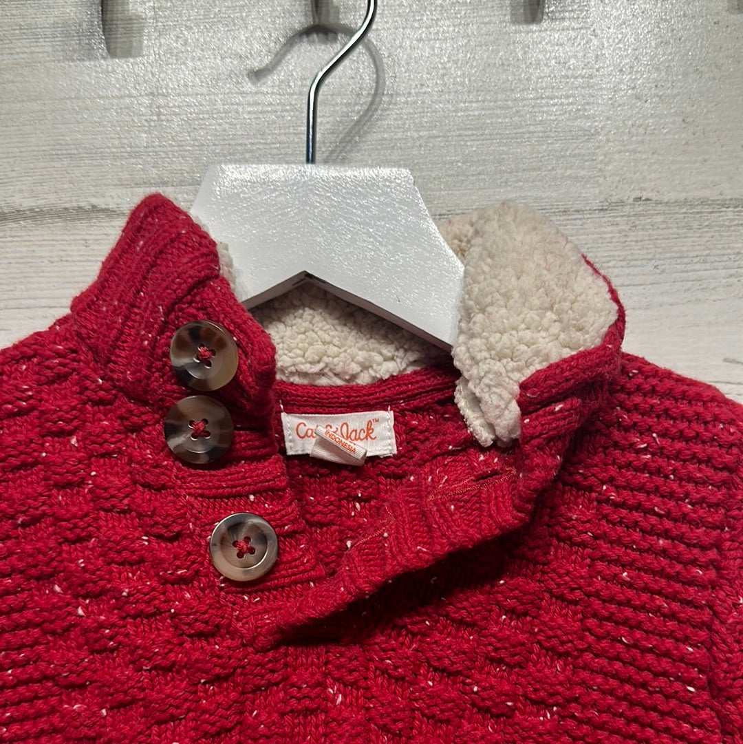 Boys Size 12m Cat and Jack Red Sweater - Good Used Condition