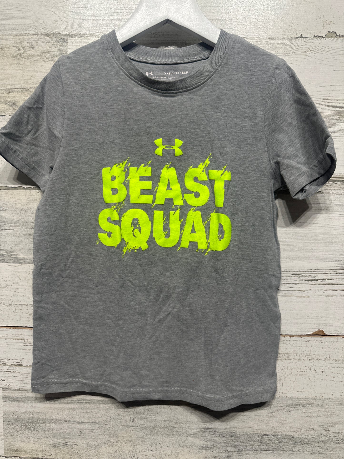 Boys Preowned Size XS Under Armour Loose Beast Mode Heatgear Shirt - Good Used Condition