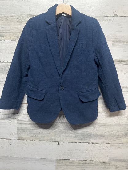 Size 6 H&M Navy Blue Linen Jacket - Very Good Used Condition