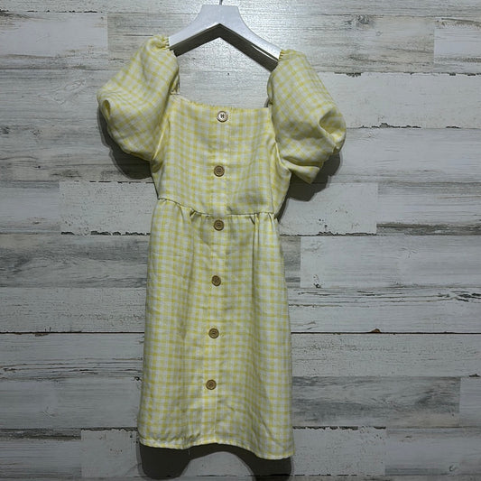 Girls Size Large GB Girls yellow plaid dress - good used condition