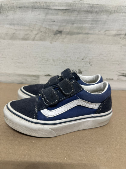Size 12.5 (Little Kid) Van’s Velcro Blue Shoes - Good Used Condition