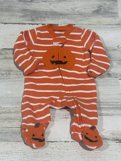 Pumpkin Footed Sleeper - Carter's - Size Newborn - Very Good Used Condition