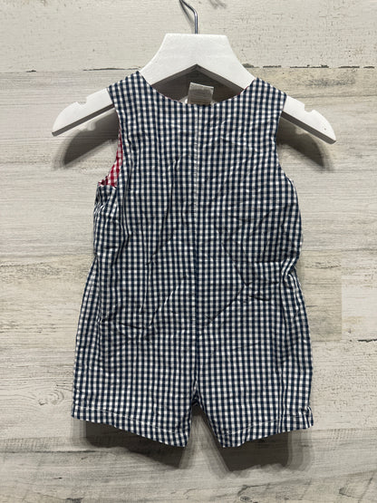 Boys Size 9m Flag Applique Romper - Very Good Used Condition