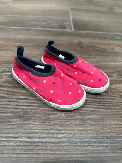 Girls Size 7 Toddler Academy Polka Dot Water Shoes - Good Used Condition