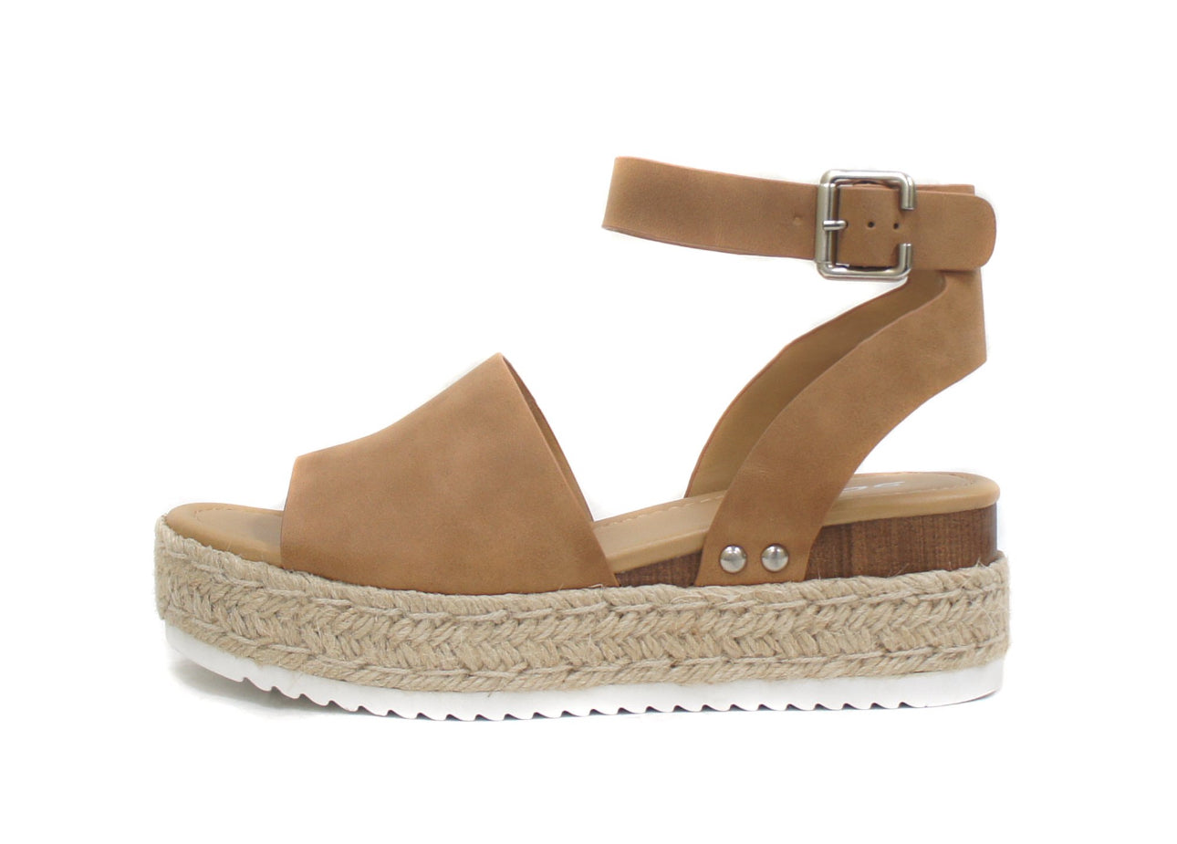 Women’s Size 6.5 Soda Brown Platform Espadrilles Wedge Shoes - Good Used Condition