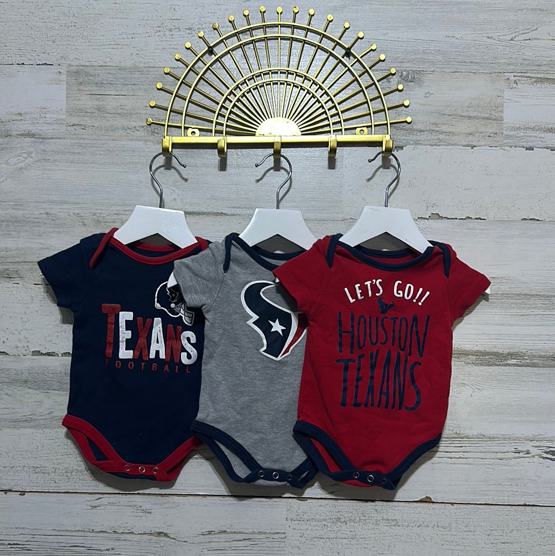 Boys Size 3-6m Texans onesie lot (3 pieces) - good used condition