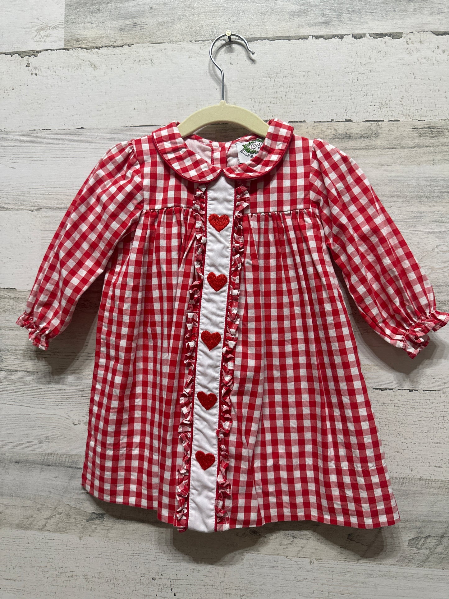 Girls Size 18m Smocked Threads By Cecil and Lou Heart Dress - Very Good Used Condition