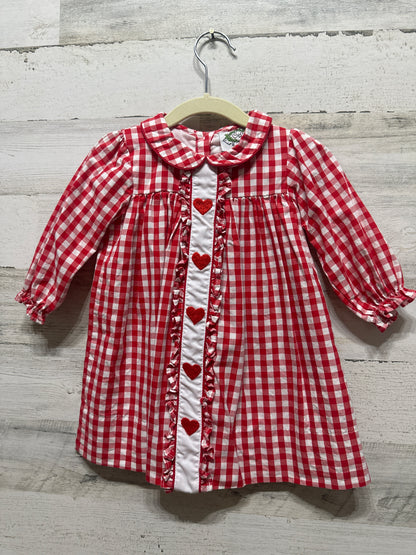 Girls Size 18m Smocked Threads By Cecil and Lou Heart Dress - Very Good Used Condition