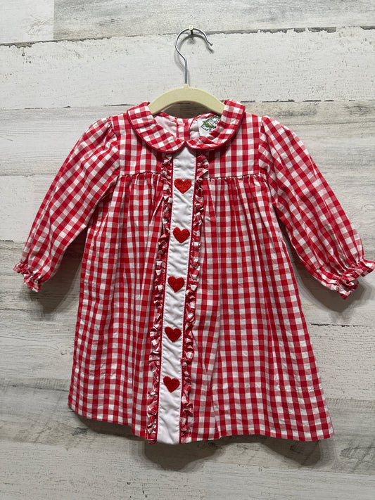 Girls Size 18m Smocked Threads By Cecil and Lou Heart Dress - Very Good Used Condition