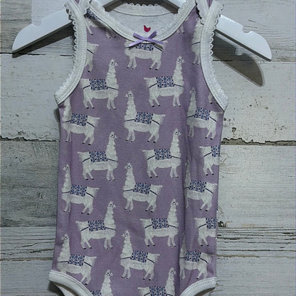 Girls Size 6-9m Pink Chicken Llama Sleeveless Onesie - New With Tags