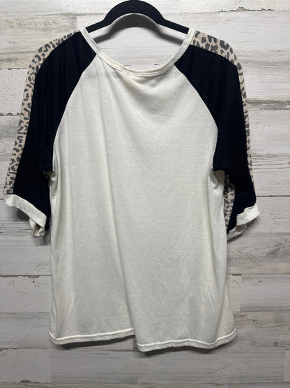 Women’s Large Grace & Emma Cream and Leopard Shirt - Very Good Used Condition