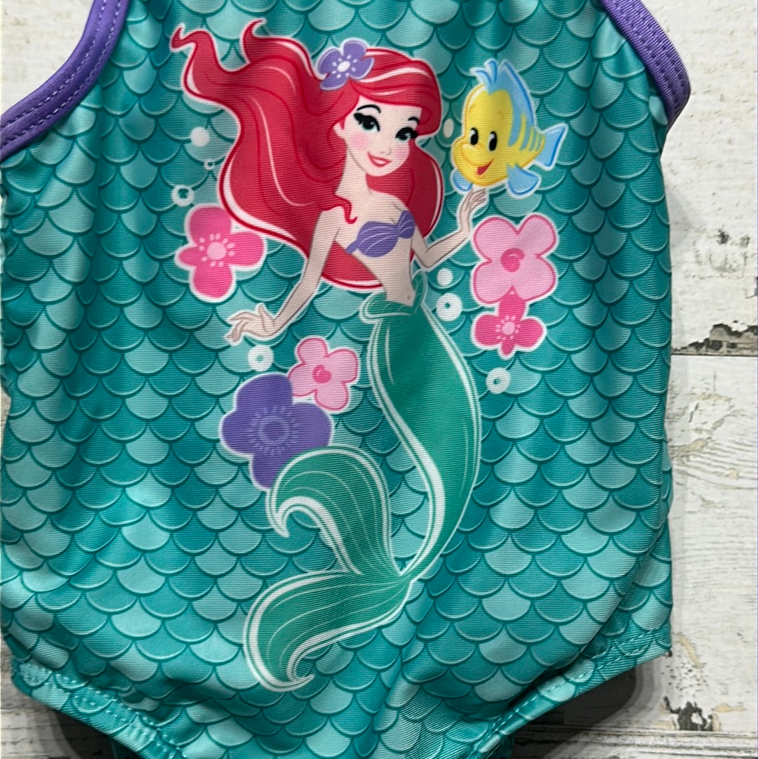 Girls Size 6-9m Little Mermaid One Piece Swimsuit - Good Used Condition