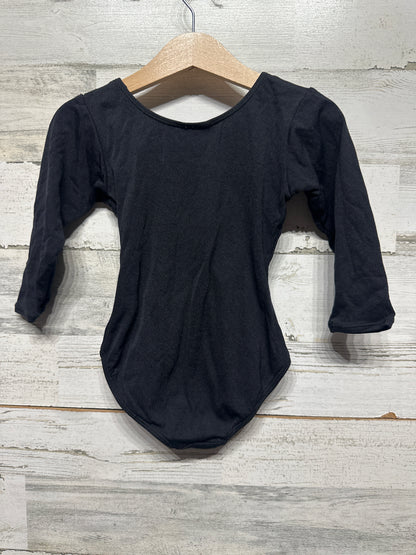 Jacques Moret Black Long Sleeve Leotard - Dancewear - Girls Size XS 4/5 - Very Good Used Condition