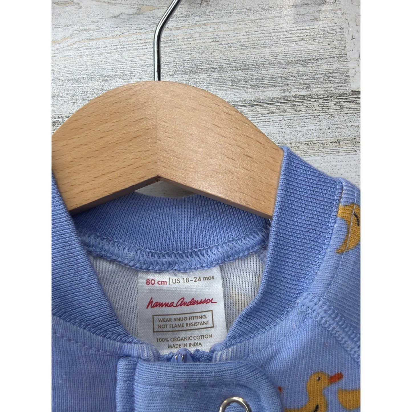 Hanna Andersson Sleepers Kids 18-24M Blue Rainbow Organic Cotton Scandi4