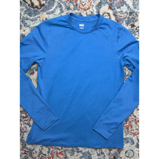 REI Performance Shirt Boys 14/16 Blue Thumb Holes Long Sleeve EUC0