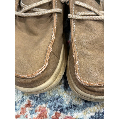 Hey Dude Wally Loafers Boys C13 Brown Faux Leather Slip On2