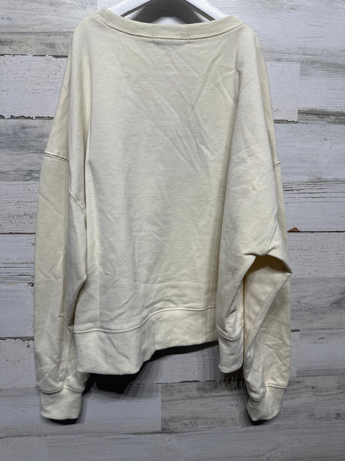 Gaudie Sweatshirt Women Small Cream Smile Graphic Smiley Face Pullover2